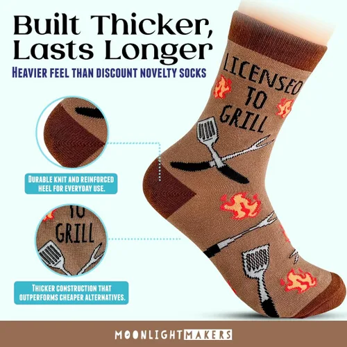 Vista 73 de Moonlight Makers Funny Colored Socks, Novelty Socks, Stocking Stuffer, Unisex Socks