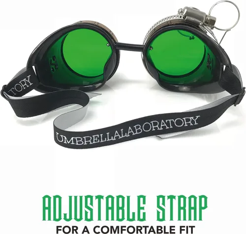Vista 31 de Lentes estilo victoriano Steampunk con diseño de brújula, lentes de colores y lupa ocular