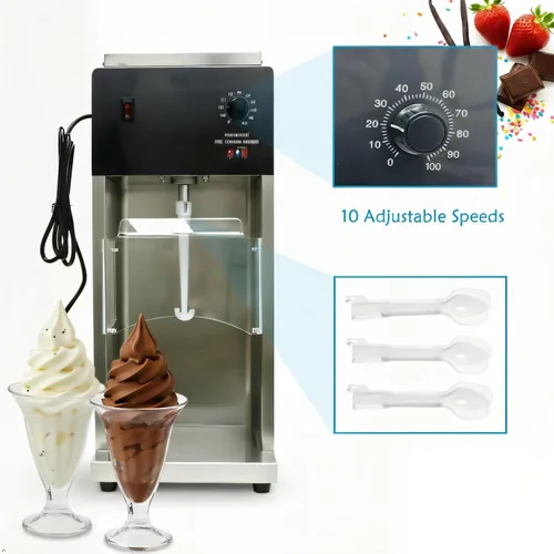 Vista 3 de Mezclador de helado de 110 V automático 110 V mezclador mezclador agitador remolino helado mezclador mezclador suave batidora de helado yogur
