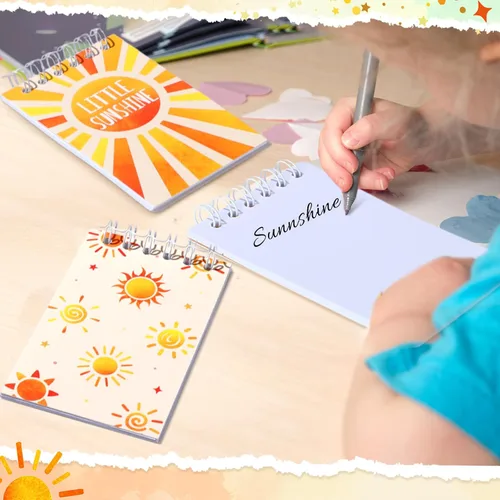 Vista 6 de Cholemy 24 cuadernos bohemios para el sol, a granel, hippie, groovy, bohemio, para el sol, cuadernos de bolsillo hippie para fiesta de cumpleaños