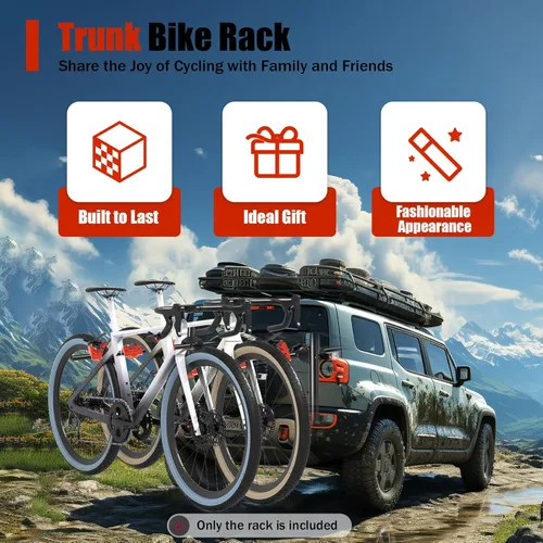 Vista 3 de Soporte de montaje para maletero de 3 bicicletas, soporte plegable para bicicleta, capacidad de carga máxima de 44 libras para la mayoría