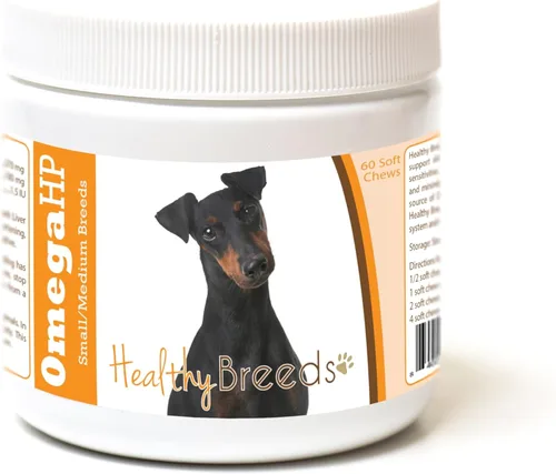 Vista 3 de Healthy Breeds Affenpinscher Omega HP - Masticables suaves para piel y pelaje, 60