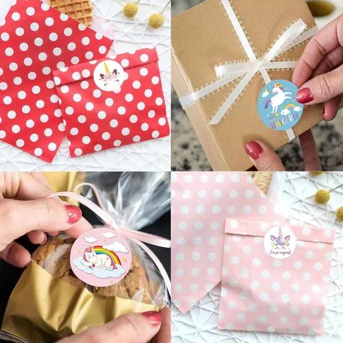 Vista 7 de 1000 calcomanías de unicornio, calcomanías de decoración de bricolaje, autoadhesivas de 1 pulgada para bolsas de regalo de fiesta (10 estilos)