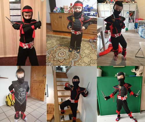 Vista 6 de Disfraz de Ninja Deluxe para niñosniñas