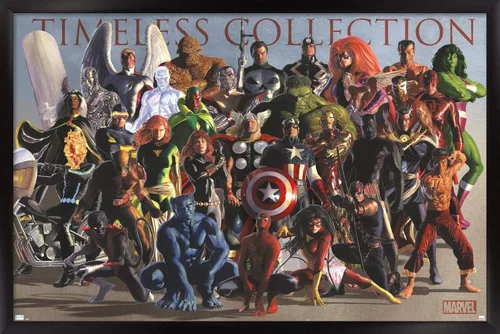 Vista 8 de Marvel Comics Group - Póster de pared, 22.4 pulgadas de largo x 14.7 W, versión enmarcada de madera de granero