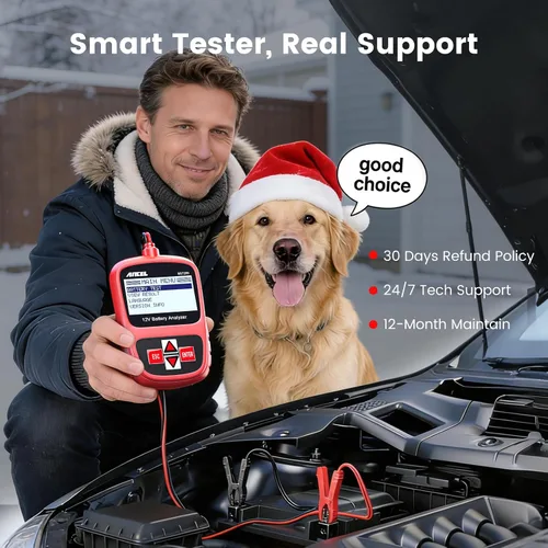 Vista 9 de ANCEL BST200 Car Battery Tester 12V Battery Load Tester, 100-1100 CCA Automotive Digital Analyzer Tool with Upgraded Reinforced Clamps for Car Truck