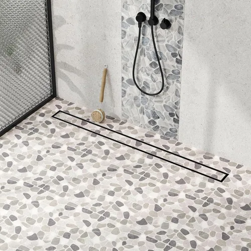 Vista 16 de Neodrain Drenaje de ducha lineal de 18 pulgadas con rejilla de inserción de azulejos, desagüe de suelo de ducha rectangular de acero inoxidable