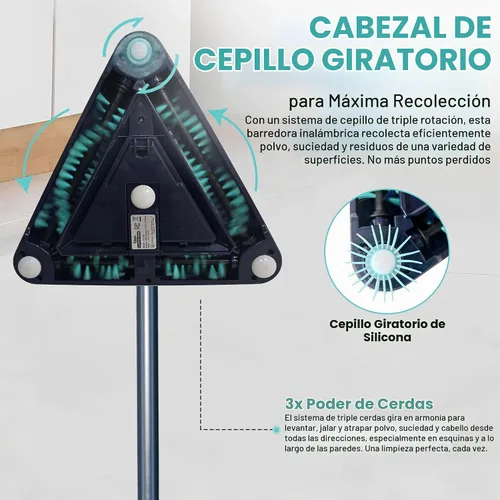 Vista 5 de Zippi Barridor Max - Versión 2025 Barridor Ligero, Diseño Triangular Permite Barrer en Esquinas, Perfecto para Alfombra Corta, Piso Duro y Cerámica