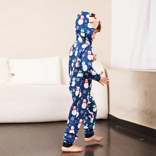 Vista 3 de CHUOAND Conjunto de pijama familiar de Navidad para parejas, ropa de dormir de Papá Noel para parejas