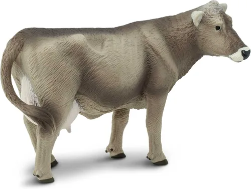 Vista 5 de Safari Ltd. Figura de vaca suiza marrón – Figura detallada de plástico de 5.25 pulgadas – Divertido juguete educativo para niños, niñas y niños a