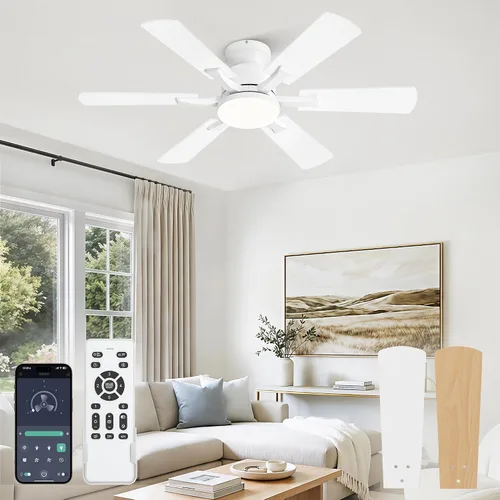 Vista 15 de Fanbulous Ventilador de techo empotrado de 52 pulgadas con luces regulables Negro