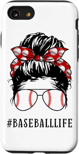 Vista 18 de Mom Messy Hair Bun Aviators Glasses Baseball Mother Life Case for iPhone 17