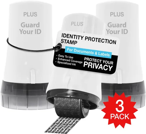 Vista 14 de Guard Your ID Advanced 2.0 Rodillos de goma para robo de identidad, borrador de dirección y prevención de seguridad (Paquete regular de 3, negro)