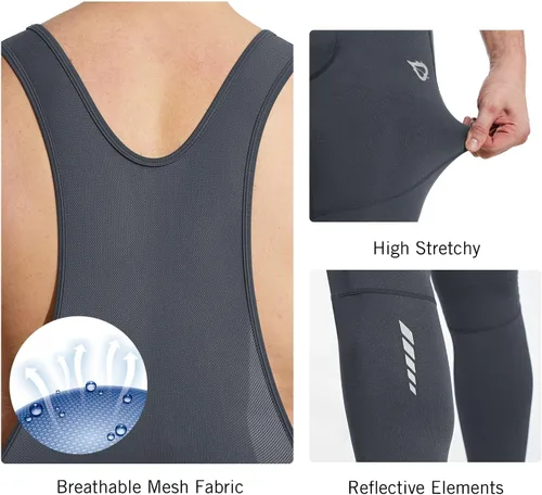 Vista 4 de BALEAF Pantalones de ciclismo de invierno para hombre, con acolchado 4D, térmicas, resistentes al agua, para ciclismo, para clima frío, bolsillos