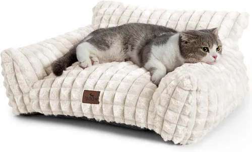 Vista 18 de Sofá cama para gatos con piel sintética de conejo esponjosa para Gris