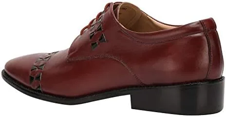 Vista 2 de LIBERTYZENO Zapatos de vestir Oxford con cordones de cuero genuino con estampado animal para hombre