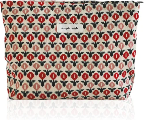 Vista 47 de Wudygirl Bolsa de maquillaje de lona para mujer, organizador estético de maquillaje, bolsa de maquillaje de viaje, bolsa de aseo para bolso, bolsa