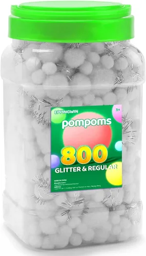 Vista 10 de Eppingwin - 2000 pompones negros, pompones suaves de 1 cm para manualidades, 0.4 pulgadas para proyectos de bricolaje de arte y manualidades (negro)