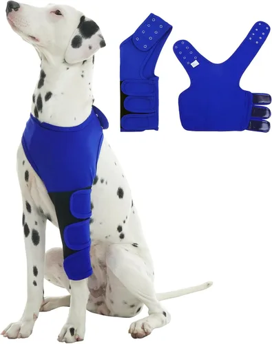 Vista 7 de ROZKITCH Traje de recuperación para perros para piernas delanteras izquierdas, traje de cirugía transpirable para perro, antilamer, alternativa