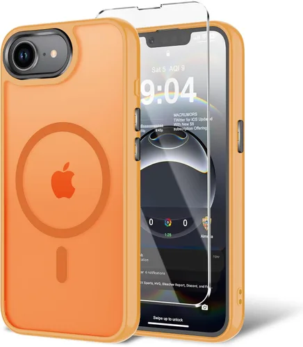 Vista 133 de Funda para iPhone 11 con protector de pantalla, compatible con MagSafe, ultra delgada, translúcida, mate, a prueba de golpes, color negro