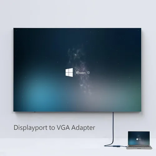 Vista 6 de Adaptador DisplayPort a VGA, DisplayPort chapado en oro para computadoras de escritorio y portátiles habilitados a convertidor VGA 1080P a 60Hz