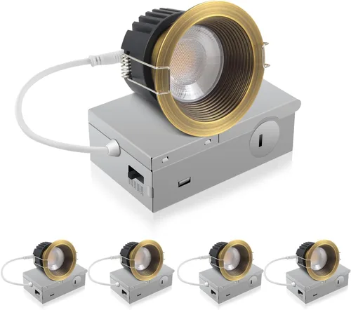 Vista 20 de Adetu lámpara de techo empotrable antirreflejos LED de 2 pulgadas, 5 CCT, con caja de conexiones, 2700K/3000K/4000K/5000K seleccionables, CRI90+, 8