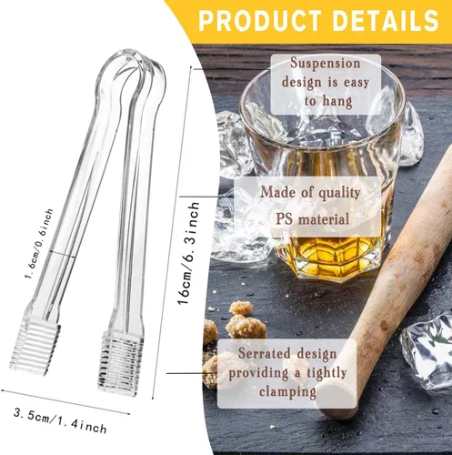Vista 2 de J-Chen - 15 pinzas de plástico para servir bufé, mini pinzas para servir aperitivos, pinzas de cocina transparentes de 6.3 pulgadas, pequeñas pinzas