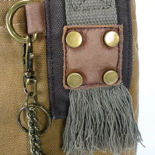 Vista 3 de Chala Patch Cross-Body - Bolso bandolera de lona de mezclilla azul