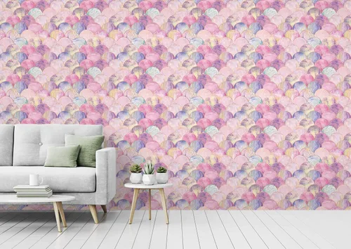 Vista 3 de AMAZING WALL Papel tapiz autoadhesivo color rosa degradado 63.0 in