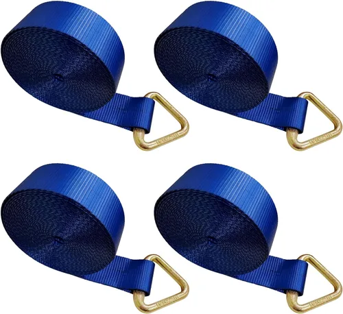 Vista 18 de Mega Cargo Control 1 paquete de correas de cabrestante de anillo en D de 3 pulgadas x 30 pies, amarres negros resistentes para control de carga