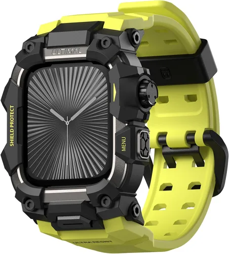 Vista 32 de ULTIMAL Funda Resistente con Correa para Apple Watch 44mm, Compatible con Apple Watch Series SE 3/SE 2/SE Generation/6/5/4, Funda Táctica Antigolpes