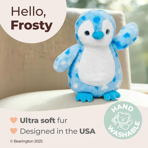 Vista 2 de Bearington - Animal de peluche de pingüino de corazón precioso, animal de peluche de San Valentín con piel suave, adorable regalo de peluche
