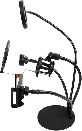 Vista 8 de LIVESHOW4LTM Social Media YouTube Streaming Selfie Light+Teléfono+Mic+Tablet Holder