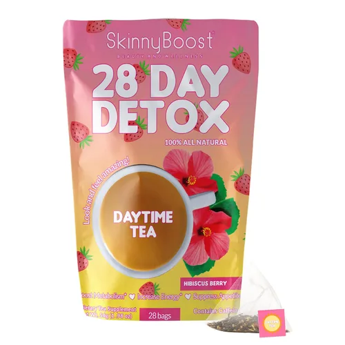 Vista 8 de SkinnyBoost Té diurno de desintoxicación para 28 días, menta cítrica (28 bolsas de té) apoya el metabolismo, desintoxicación, todo natural, sin OMG