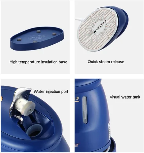 Vista 3 de Vaporizador portátil para ropa de vapor, plancha portátil de mano para viajes en casa, planchado en seco, máquina de planchado caliente, mini