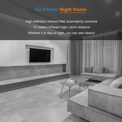 Vista 4 de Mini cámara espía 1080P Cámara oculta WiFi Cámara oculta portátil pequeña HD Nanny Cam con visión nocturna y detección de movimiento, acceso remoto