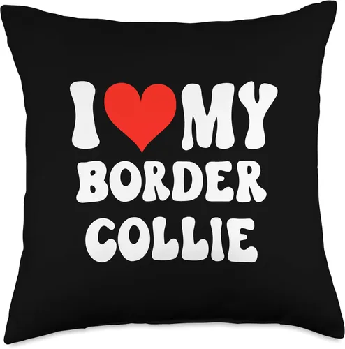 Vista 4 de Border Collie for Men Women Boys Girls by RJ I Love Heart My Border Collie - Divertida almohada con diseño de perro y mamá, 16 x 16 pulgadas