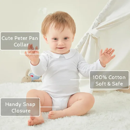 Vista 23 de pureborn Mameluco de algodón súper suave para bebés niños y niñas de 0 a 24 meses
