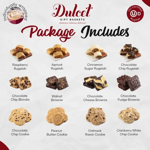 Vista 4 de Dulcet - Cesta de regalo gourmet con variedad de pasteles en una elegante caja de lata ensamblada, lata única de regalo para el padre para papá