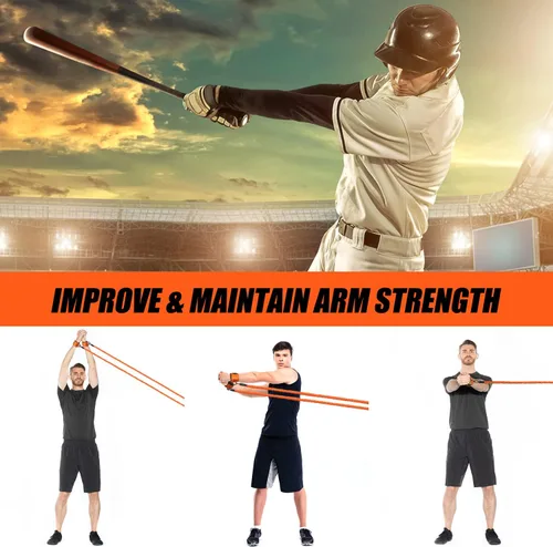 Vista 5 de Bandas de béisbol, bandas de brazo de 50 libras y 100 libras para lanzadores de béisbol y sóftbol, atletas jóvenes y adultos mejoran el bateo
