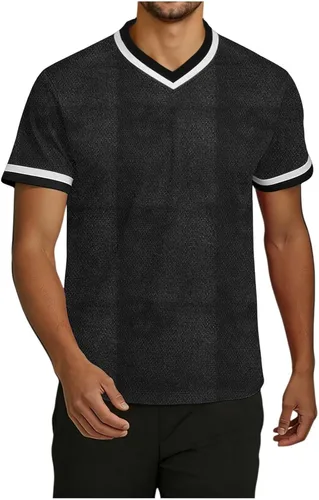 Vista 4 de Lightweight Workout Shirts for Men Summer Mesh V Neck Running Athletic T-Shirts Short Sleeve Breathable Gym Tops
