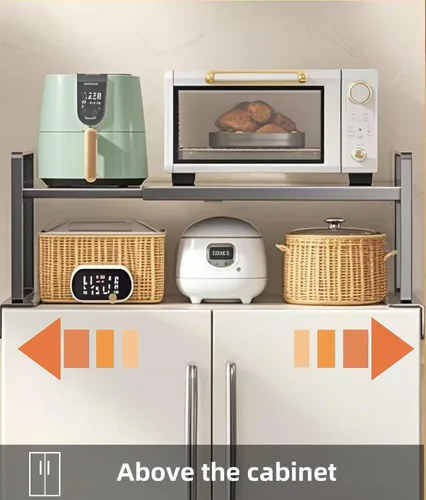 Vista 4 de Estante de almacenamiento ajustable para refrigerador, estante organizador expandible de 12.4 a 23.62 pulgadas, almacenamiento para refrigerador