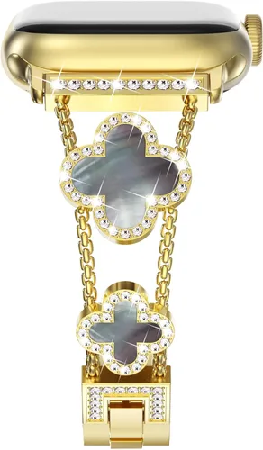 Vista 13 de NewWays for Apple Watch Band Series 11 10 46mm 42mm Series 9/8/7 41mm 45mm Series 6/5/4 40mm 44mm Series 3 42mm 38mm Women, Sparkling Bling Diamonds