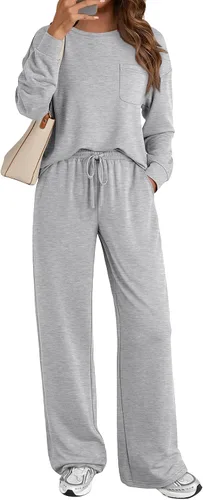 Vista 6 de AUTOMET - Conjunto deportivo de 2 piezas para mujer, atuendo a juego, sudadera para viajar, ropa de moda de otoño