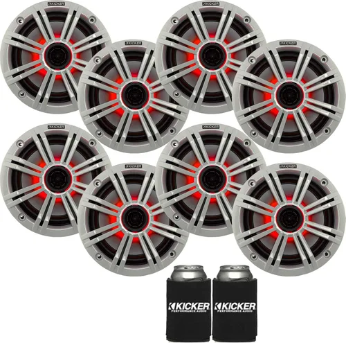 Vista 13 de KICKER Paquete de altavoces coaxiales marinos de repuesto OEM negro de 6.5 "4 ohmios - 8 altavoces Eight black 6.5 in 4-ohm coaxial OEM