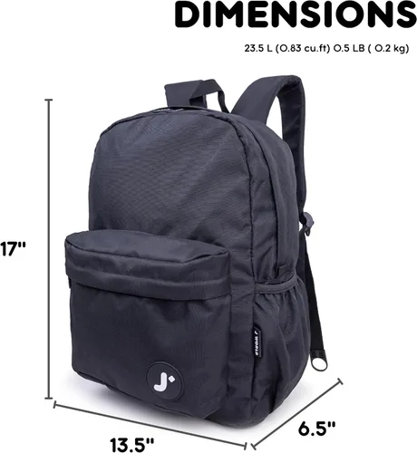 Vista 7 de Mochila Oz de J World New York, Negro), JW-100 BLACK