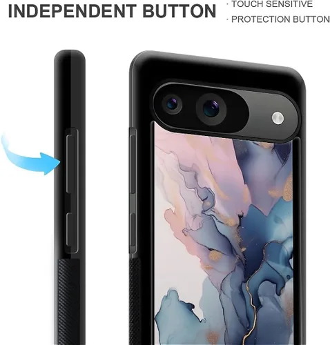 Vista 629 de Compatible con Google Pixel 4A 5G Mobile Case Creative Acrylic Panel trasero Silicona Protección Grip especialmente diseñado para Google Pixel 4A 5G
