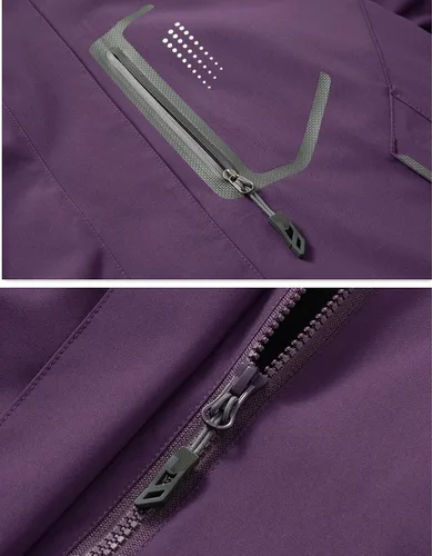 Vista 5 de Chaqueta de lluvia Diamond Candy para mujer con diseño para senderismo impermeable y ligera con capucha