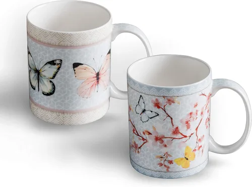 Vista 67 de Maison d' Hermine Taza de café con asas, tazas de porcelana fina de hueso, paquete de una taza de té para bebidas calientes, capuchino, latte