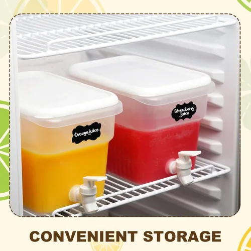 Vista 4 de Mumufy 2 dispensadores de bebidas de 1.32 galones para fiestas con grifo dispensador de bebidas de plástico para refrigerador, contenedor